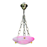 Charming pink Art Deco alabaster pendant, 1940s