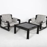 Pair of armchairs and coffee table Rover by Arne Jacobsen, 1968