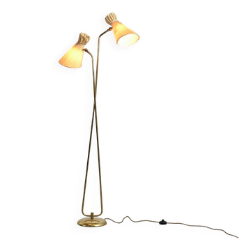 Two-arm adjustable floor lamp by BAG Turgi, Switzerland, 1950s.