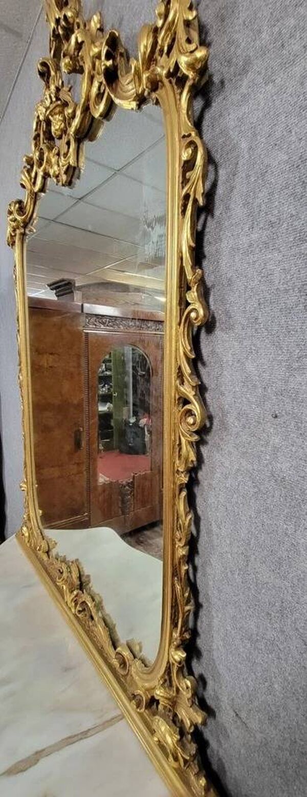 Console Vénitienne et miroir  style Louis XV baroque en bois doré