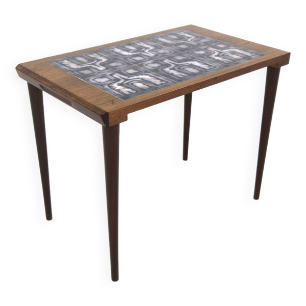 Table d'appoint en palissandre et en céramique, Danemark, 1960