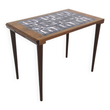 Rosewood and ceramic side table, Denmark, 1960s
