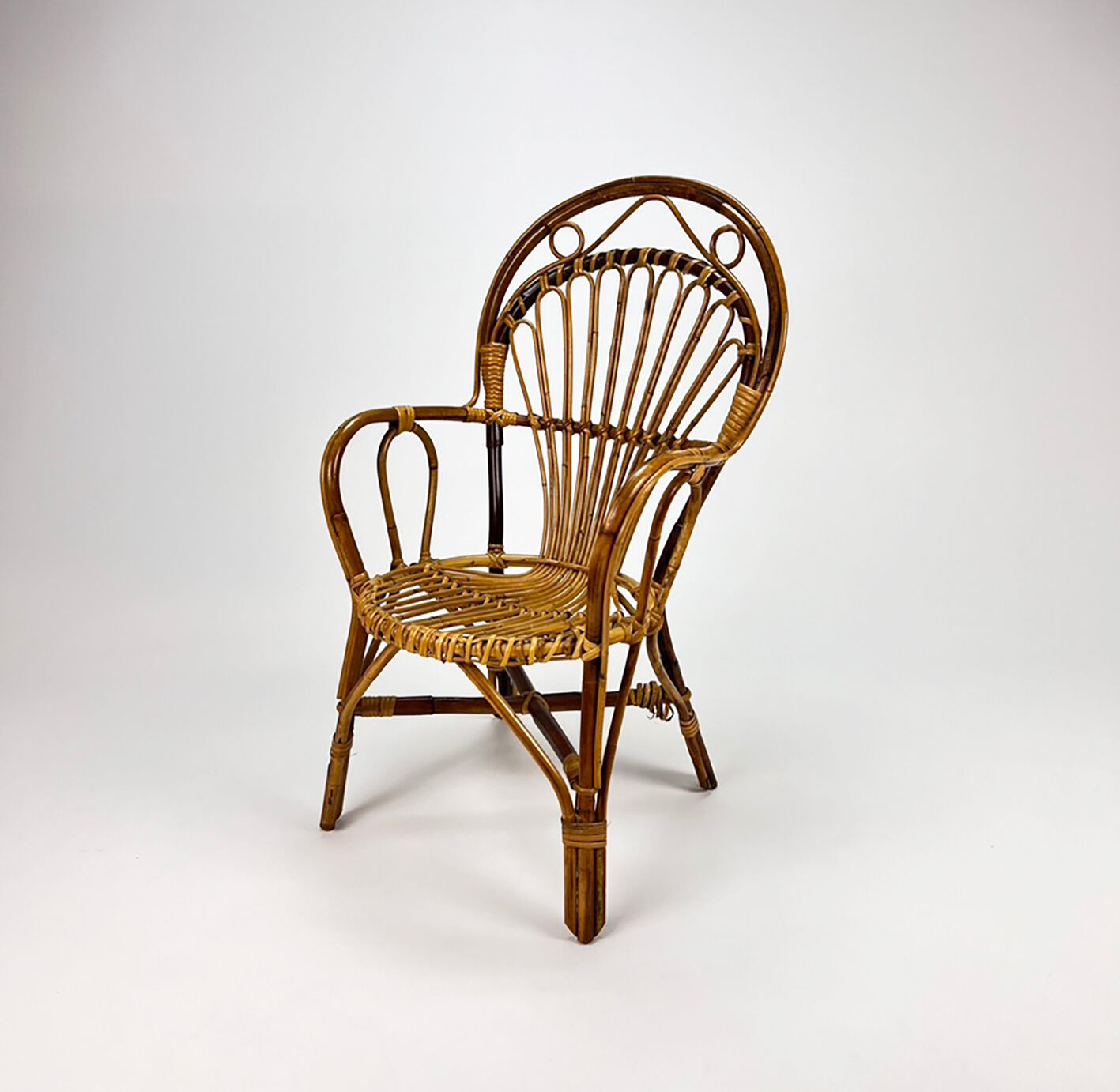 Mid century rattan side chair, 1960s
