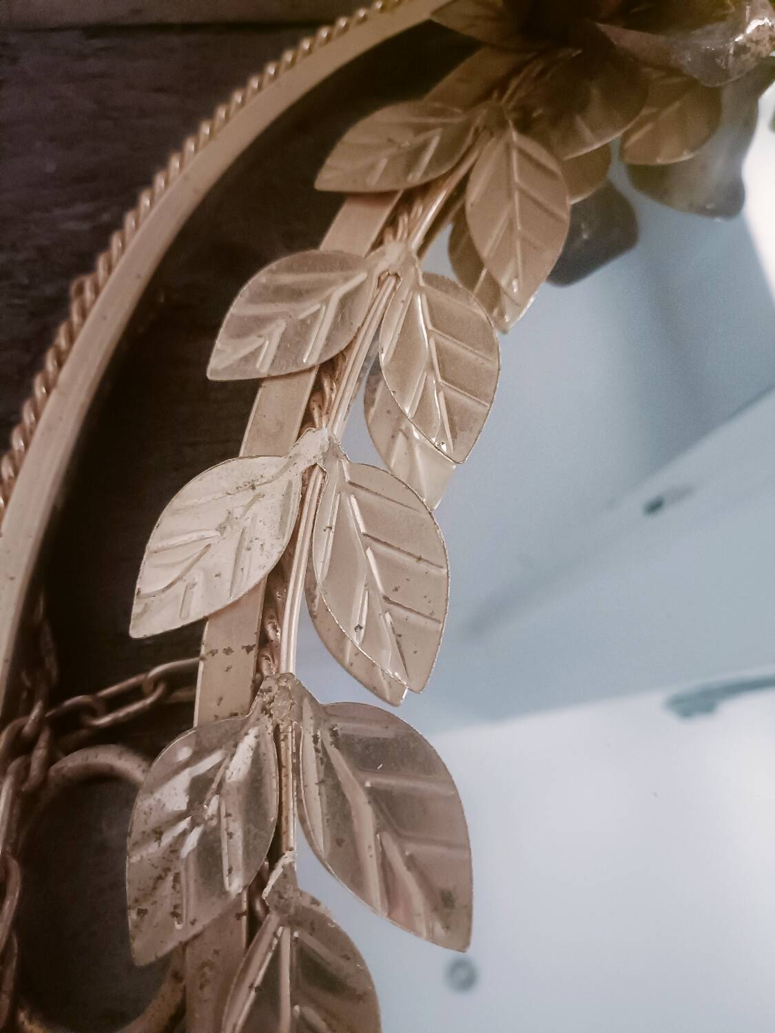 Vintage gold floral mirror