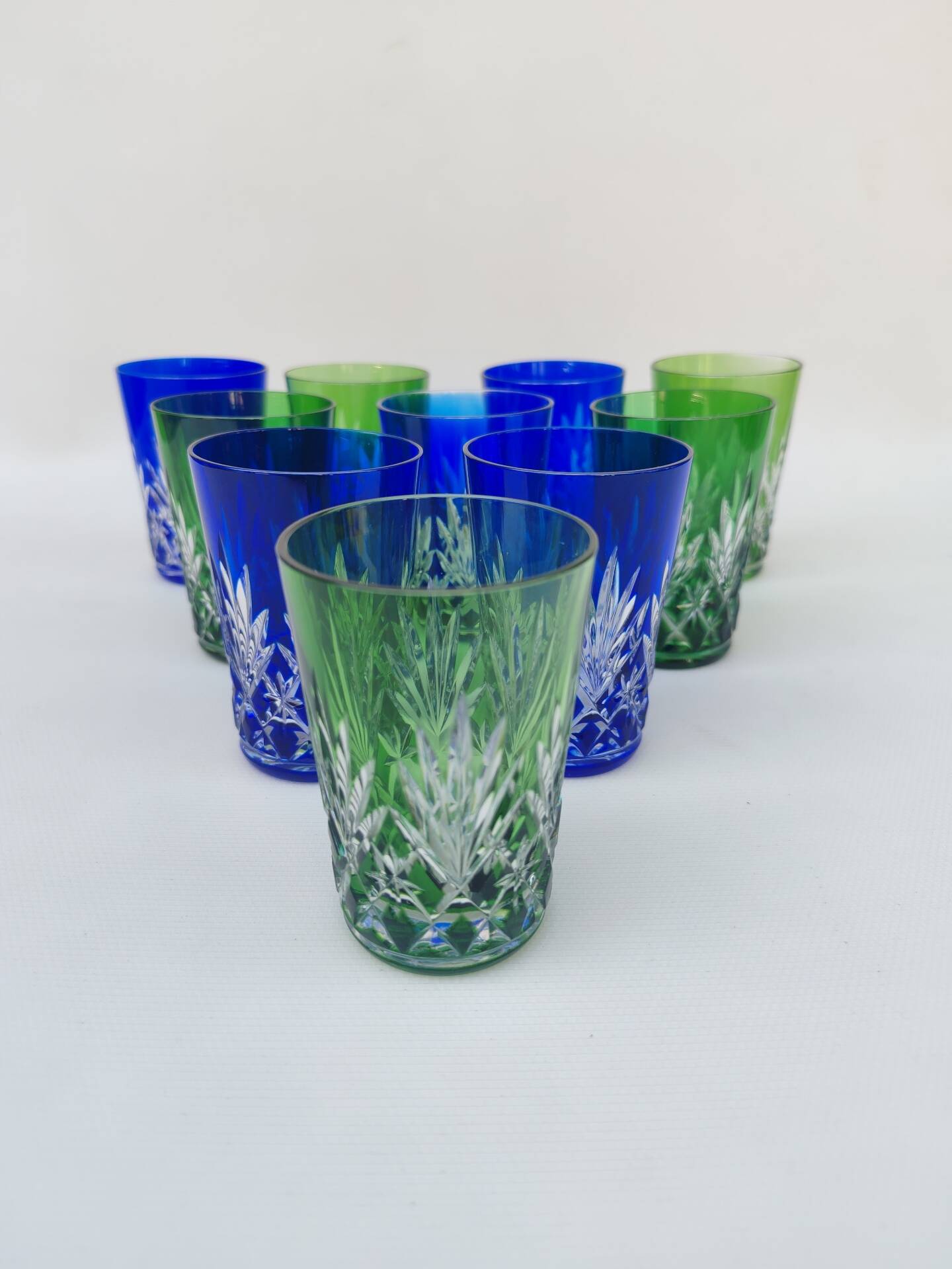 10 crystal goblets from Saint Louis, 1930s.
