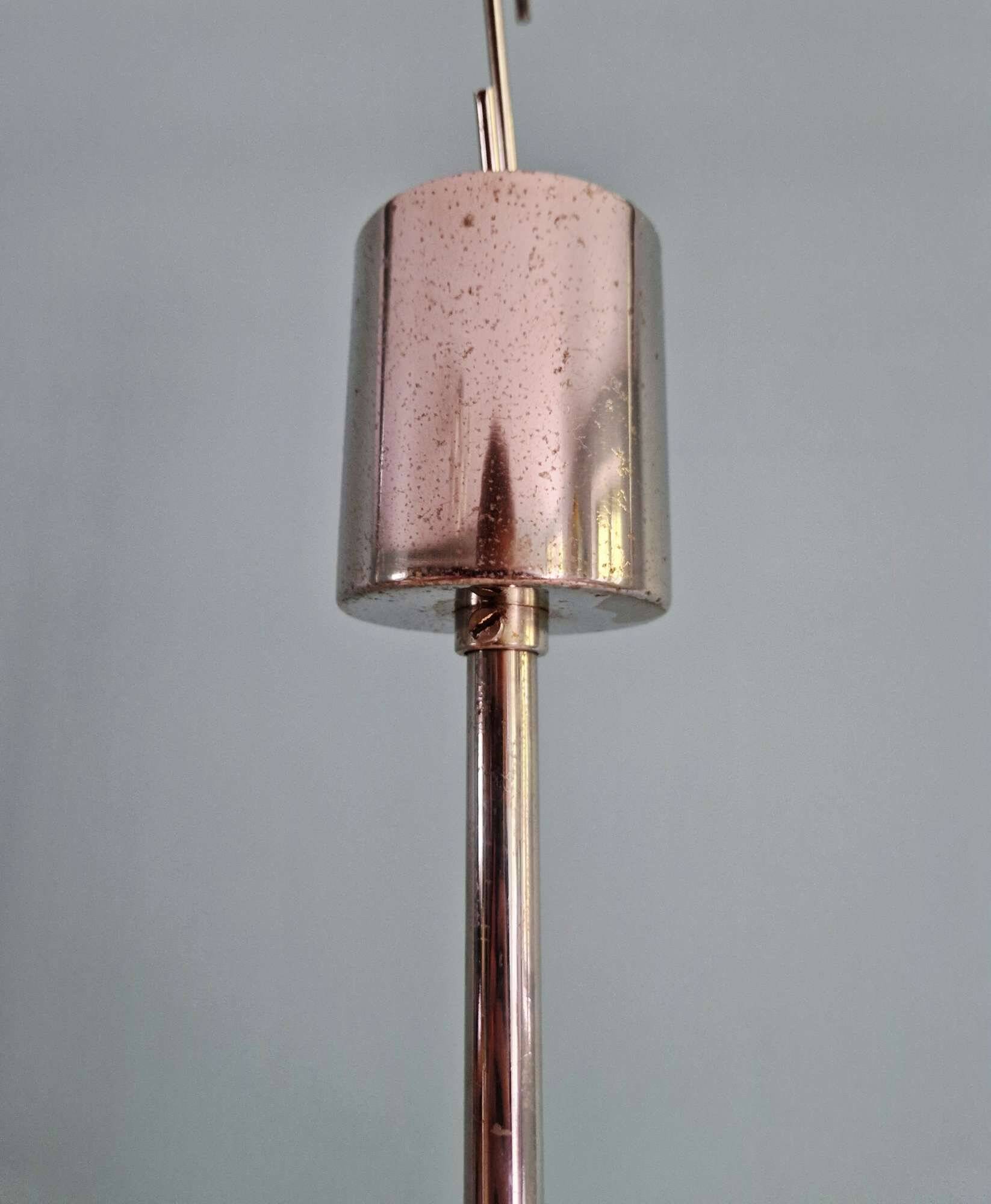 Large chrome metal chandelier (24 lights), Sciolari design, 1970.