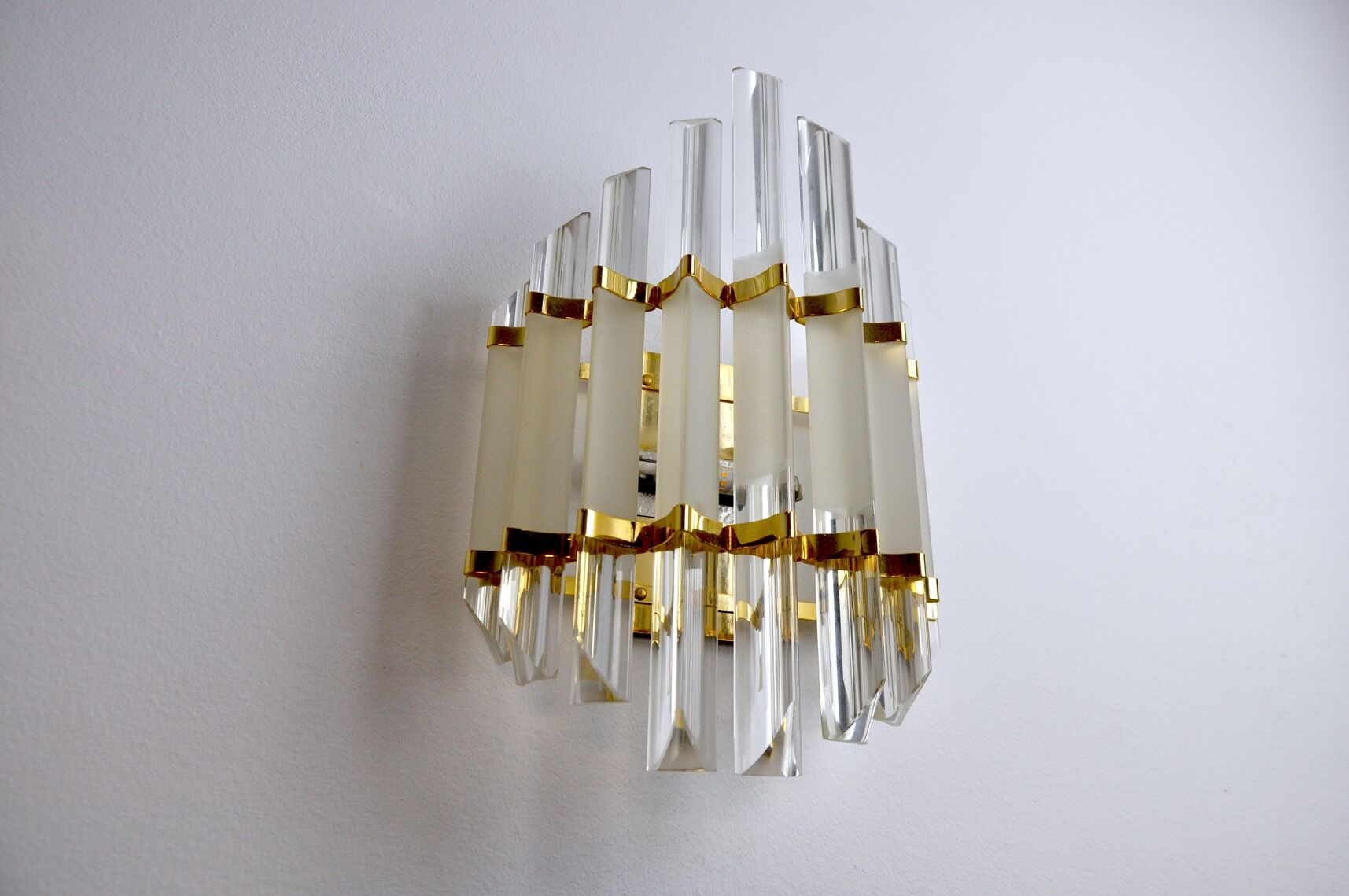 Venini wall lamp, triedri glass Italy, 1970