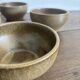 Set of 7 brown stoneware bowls from Digoin.