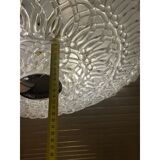 Contemporary transparent filigree flush mount in murano glass