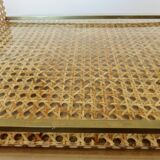 Plateau 'CHRISTIAN DIOR' plexiglass, canework and brass, 1970, lucite