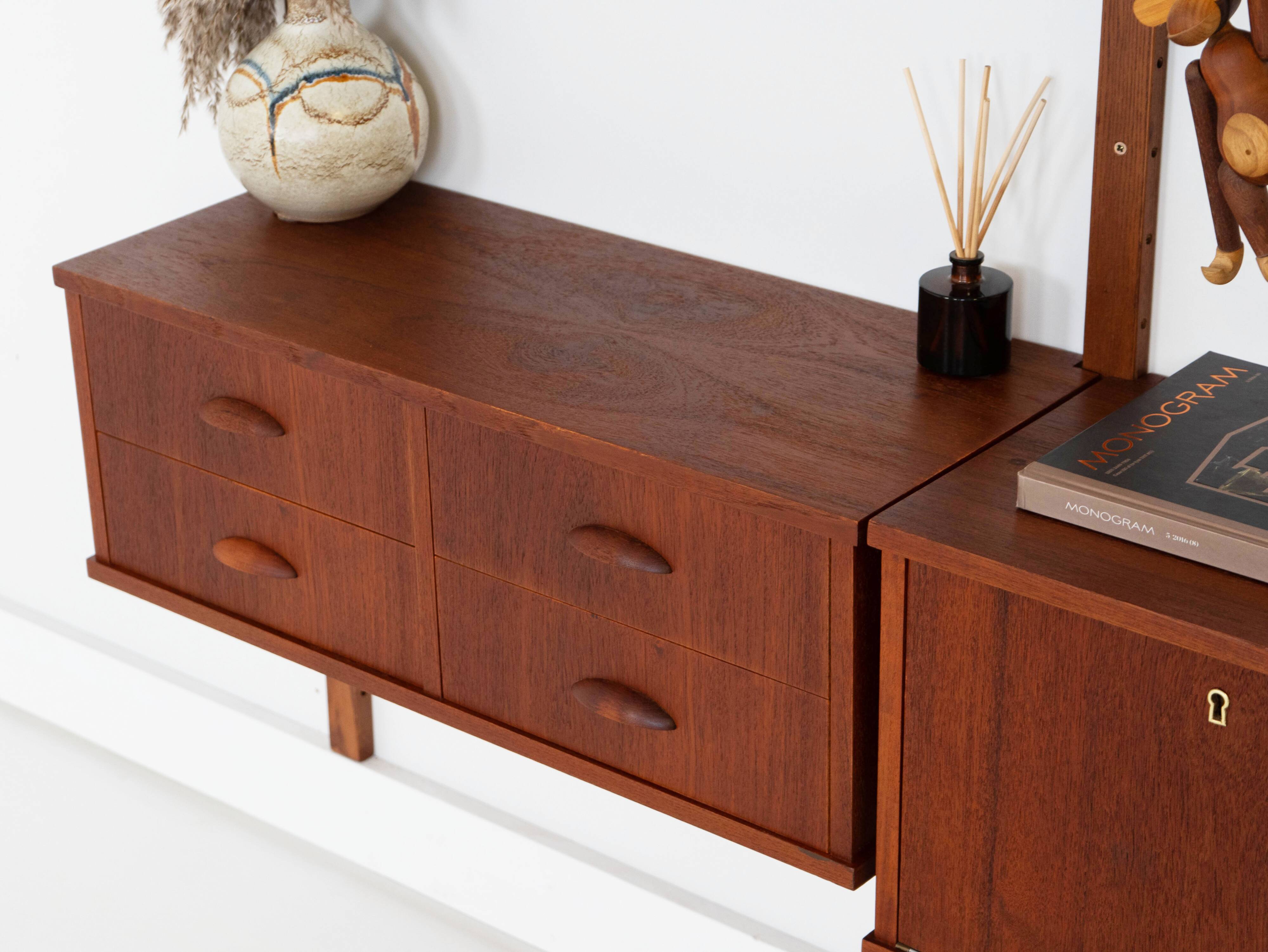Teak modular shelving unit, Danish design, 1960s, made in Denmark