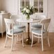 Set of 4 vintage bistro chairs from the 1970s enhanced in grey.