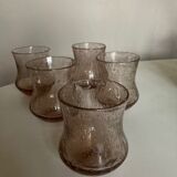 Set of 5 glasses of Biot cups in blown glass 1960