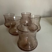 Set of 5 glasses of Biot cups in blown glass 1960
