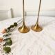 Pair of Scandinavian candlesticks in gilded brass H 23 cm