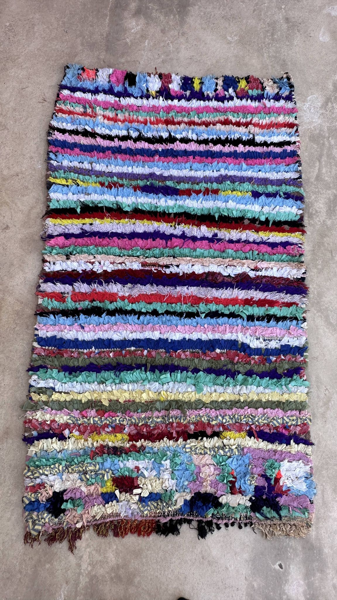 Tapis Marocain Boucherouite coloré - 100 x 183 cm