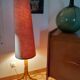 Lampadaire vintage pied en rotin