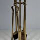 Neoclassical Fire Set in Bronze and Brass Finely Chiseled