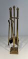 Neoclassical Fire Set in Bronze and Brass Finely Chiseled