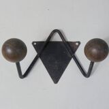 Coat rack with wooden ball hooks