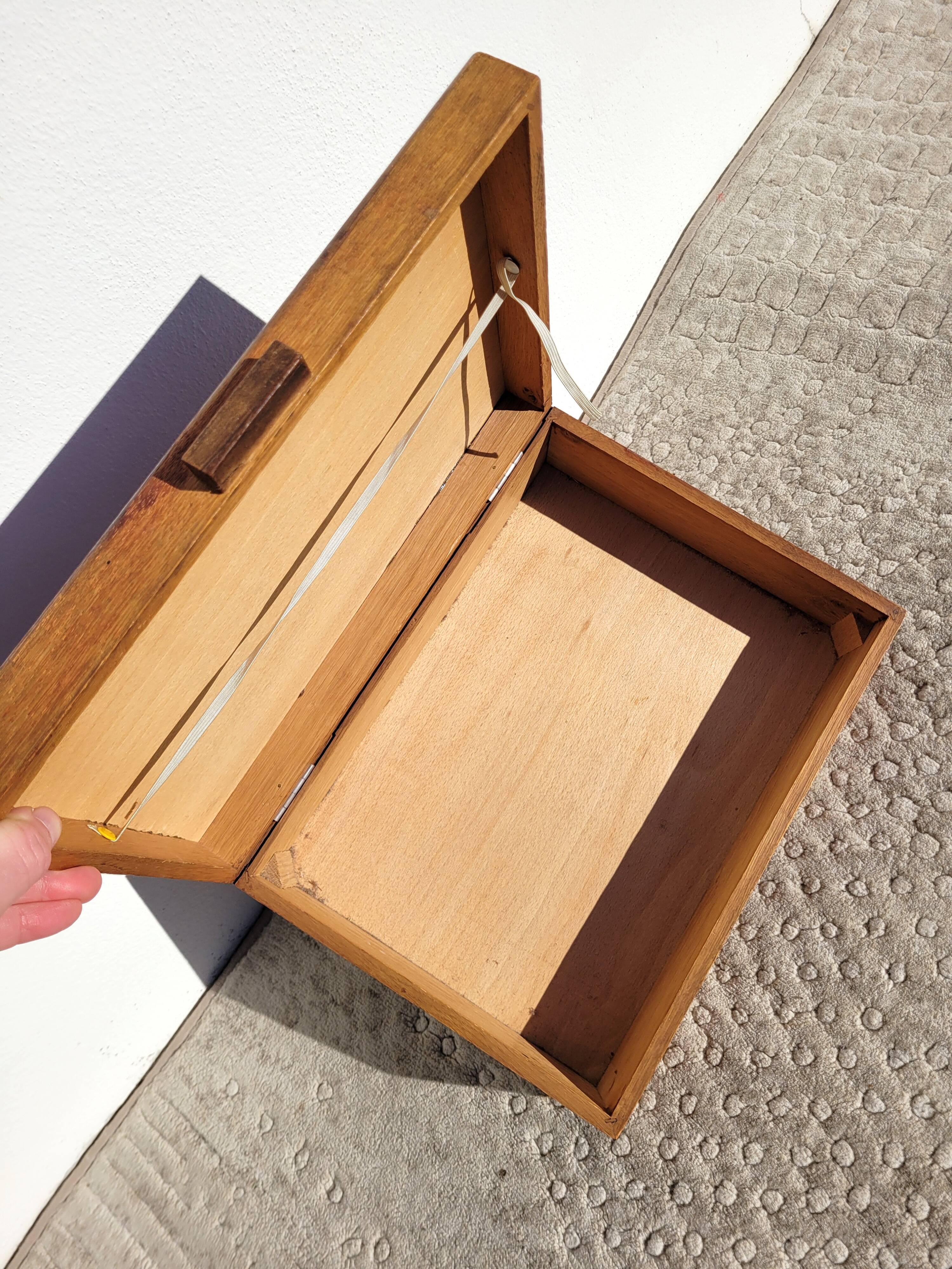 Old wooden box sewing 36x26cm