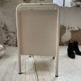 Industrial white metal bedside