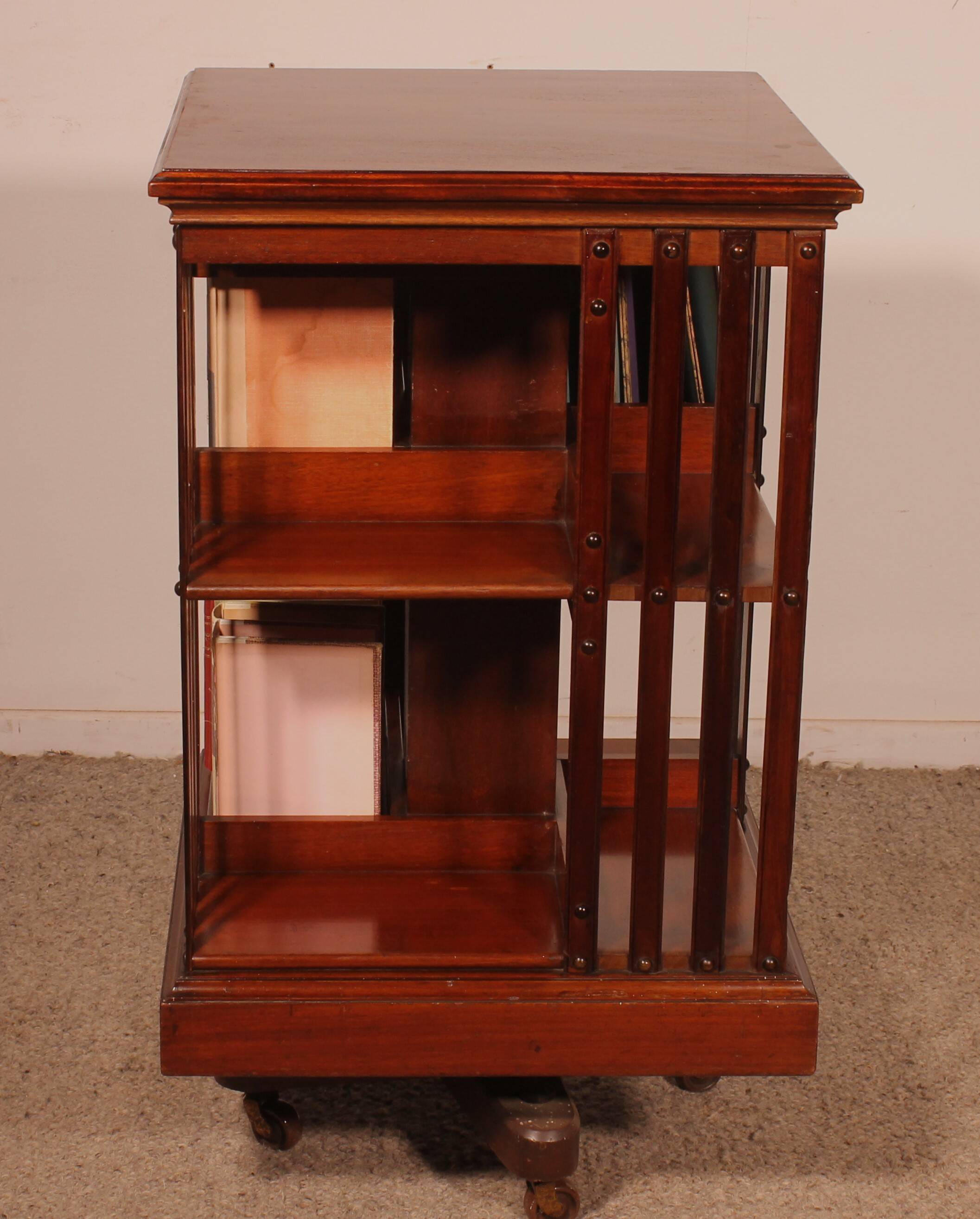 Revolving Bookcase with Iron Base - 19th Century