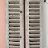 Set of 2 large old louvered shutters
