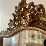 Antique Louis XV rococo mirror with a gilded pediment - 156 x 98 cm