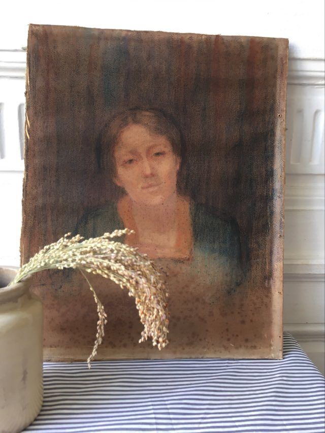 Bucolic old portrait painting