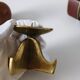Brutalist vintage brass candlestick