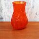 Vintage orange glass vase, 1960s.