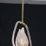 Elgant Pink Art Decò Barovier e Toso Pendant Light Murano Glass, 1940s