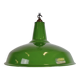 Lampe suspendue en émail vert industriel de Jackson Electrical Co., années 1960.