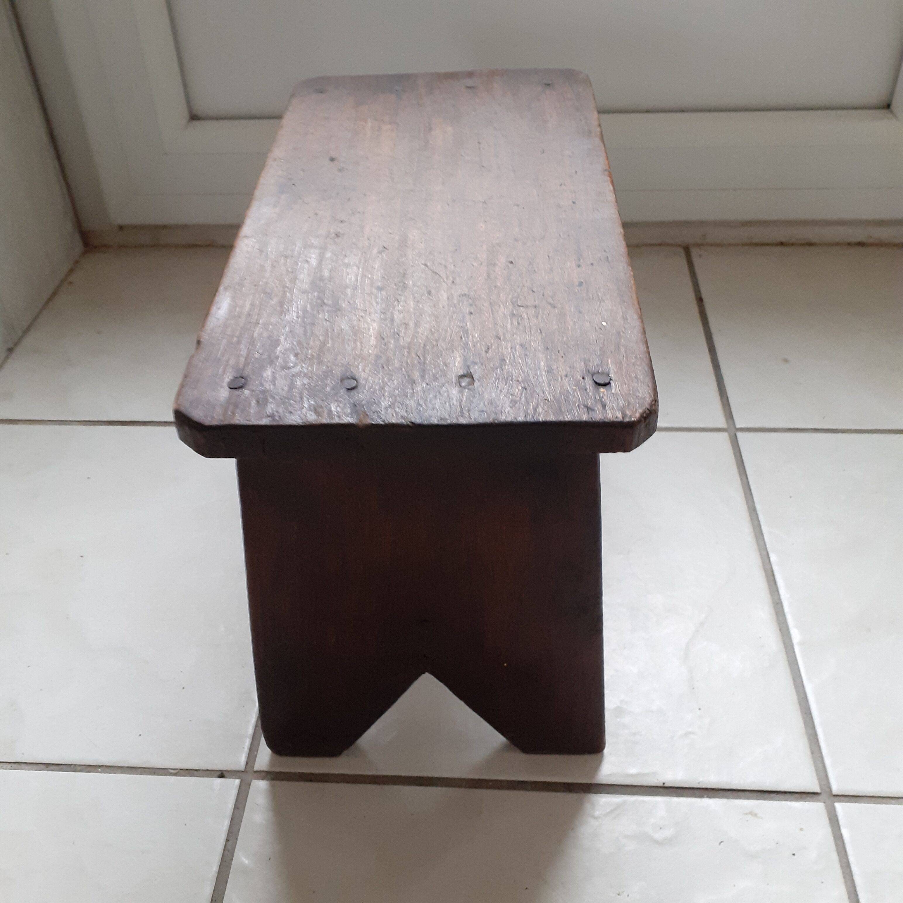 Dark oak stool.