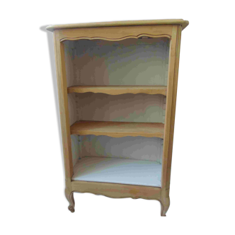 Petite bibliothèque en bois brut finition cirée