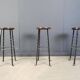 Tabourets de bar vintage en fer forgé français, années 1960 - lot de 3