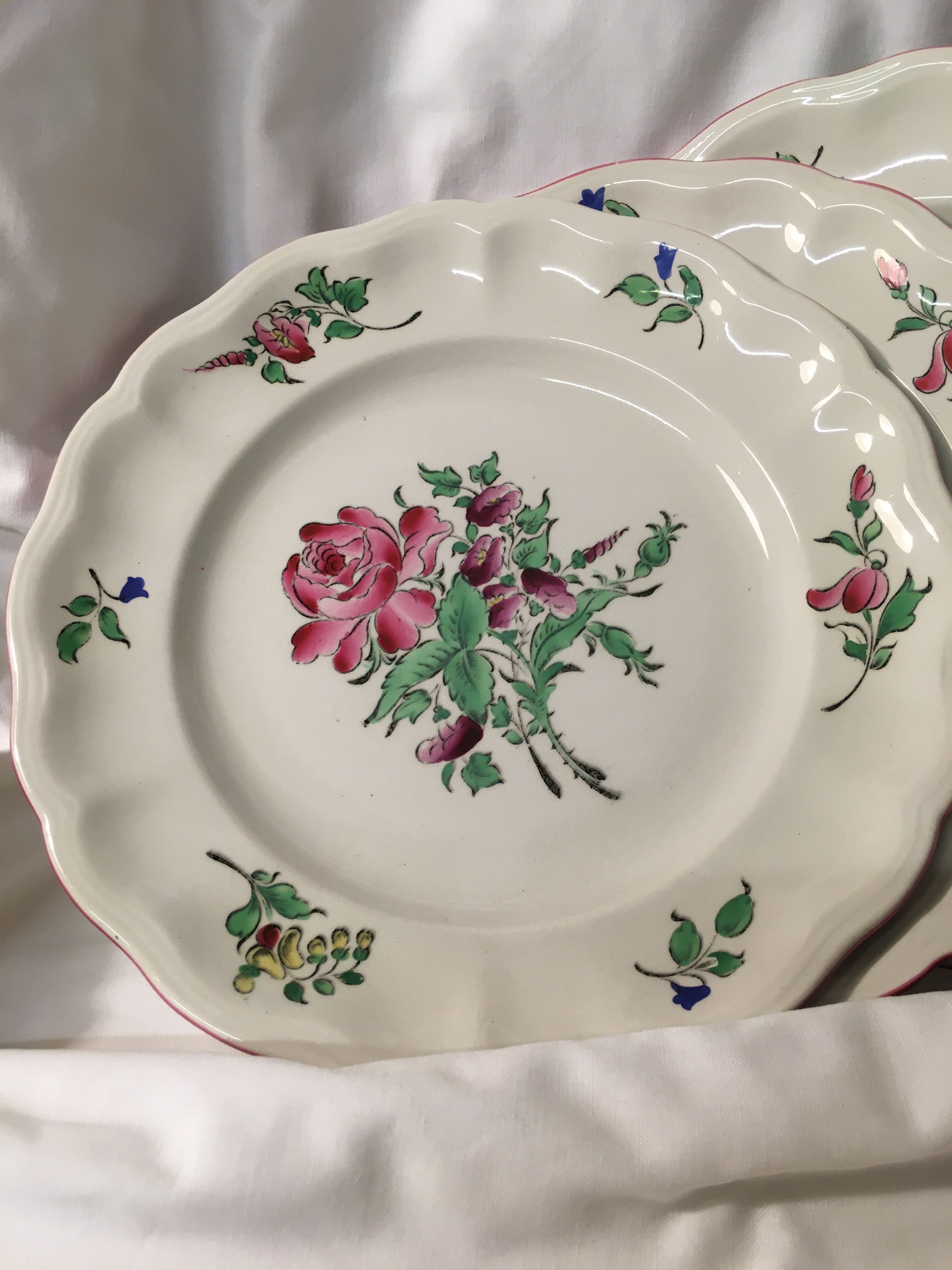 6 flat plates earthenware Lunéville