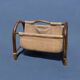 Vintage bamboo and fabric magazine rack