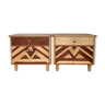 Paire de table de chevet vintage en bois