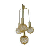 Vintage suspension lamp Limburg, Bubble Glass & Brass, 70s