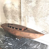 Vintage boat model in patinated metal