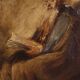 Antique painting on panel depicting Hermit from the 18th century