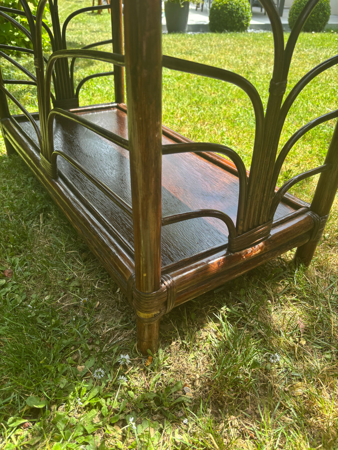 Vintage rattan bookshelf