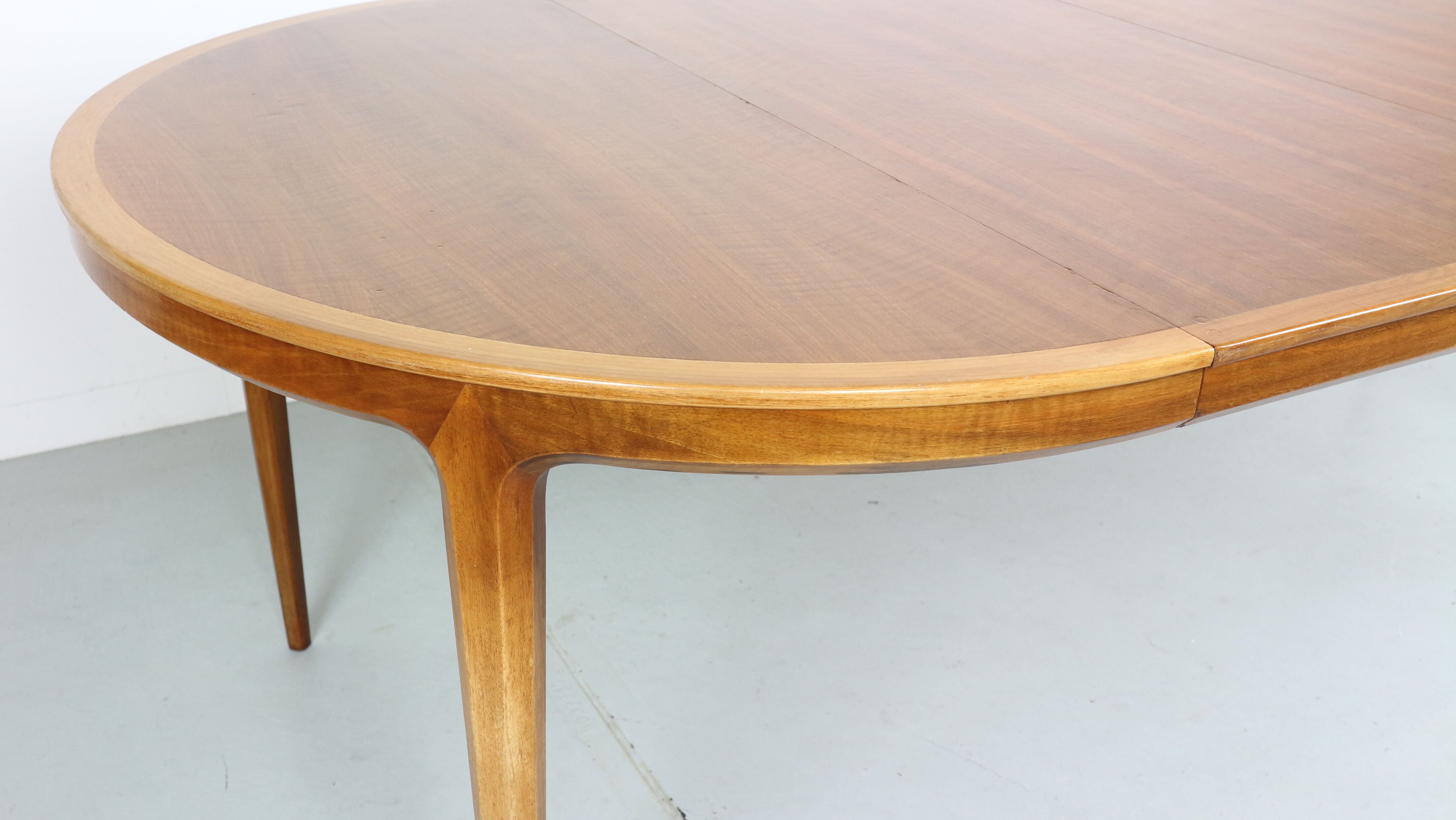Swedish walnut dining table by B. Fridhagen for Bodafors, 1960s