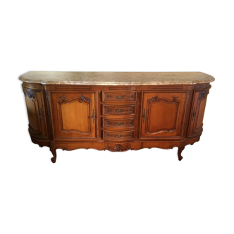 Buffet led cherry style louis XV marble tray