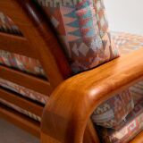 Three-seater teak sofa