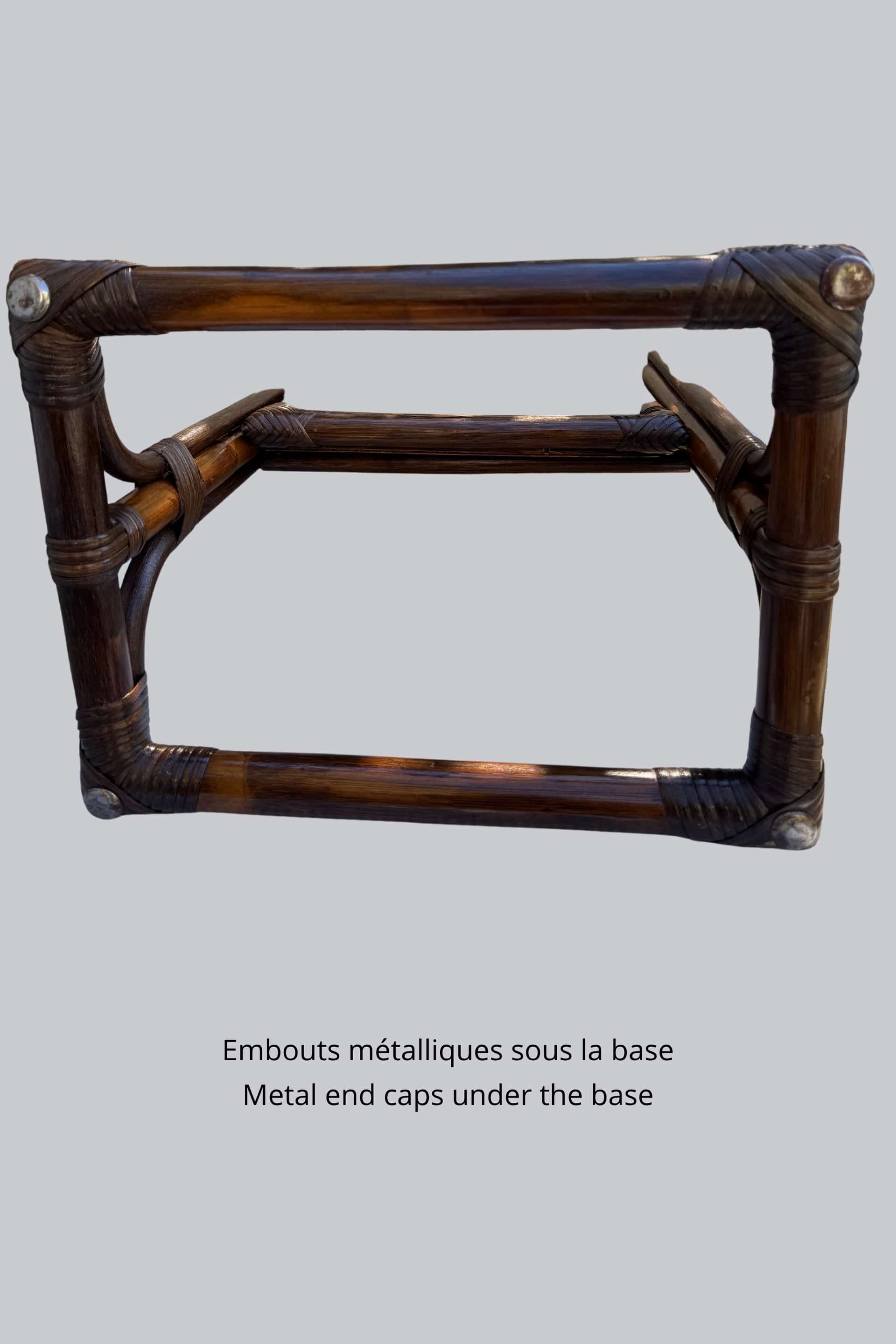 Vintage rattan full-length mirror, 1960s-70s.