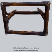 Vintage rattan full-length mirror, 1960s-70s.