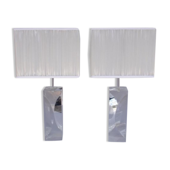 Pair of 1970s rectangular lamps